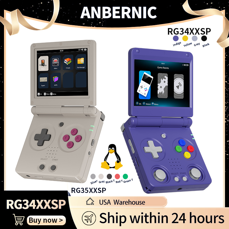 Retro Gaming Device - Anbernic RG34XXSP RG35XXSP フリップ式携帯ゲーム機 IPSスクリーン Linux