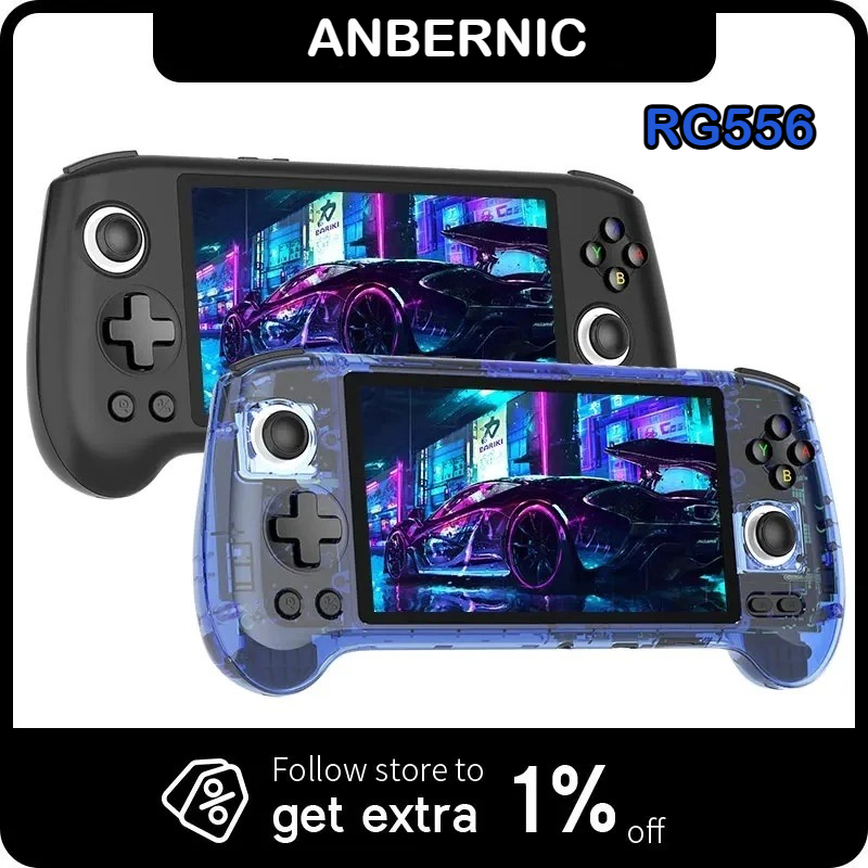 Retro Gaming Laptop - ANBERNIC RG556携帯ゲーム機 5.48インチ AMOLED 1080*1920画面 Android