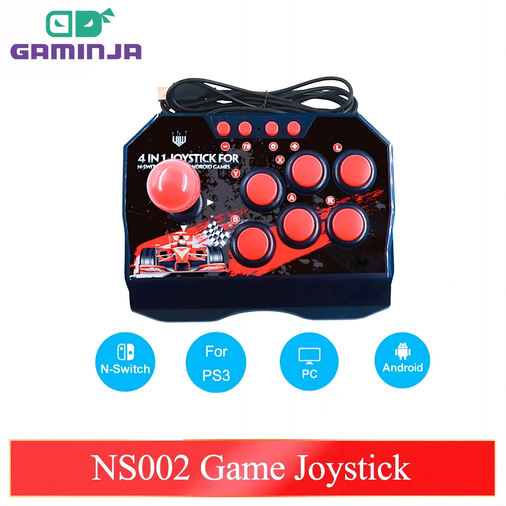 Retro Gaming Device - Gaminja ns002 4 in 1レトロなアーケードコンソールゲームジョイスティックロッカー戦闘コントローラー任天堂スイッチps3 pc