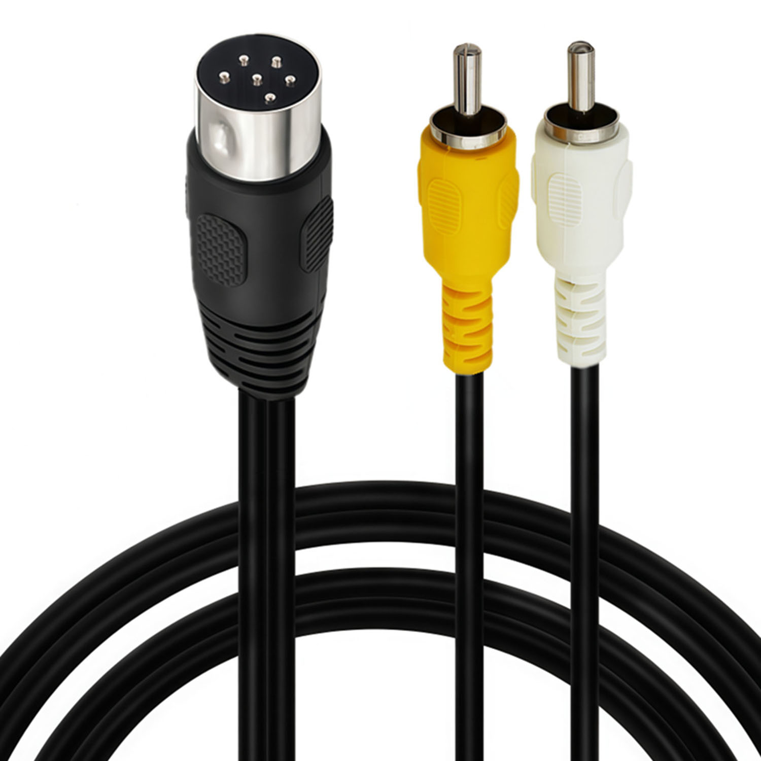 複合AV信号ケーブル DIN 6ピンオス-デュアル2 RCA - Retro Gaming Cables のレビューと価格